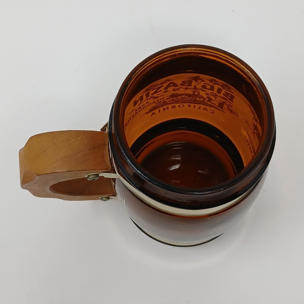 Siesta Ware Amber Brown Barrel Mug Big Basin California Souvenir Wood Handle - Picture 7 of 10